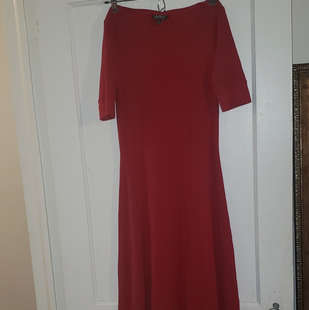 Red a line Ralph Lauren dress